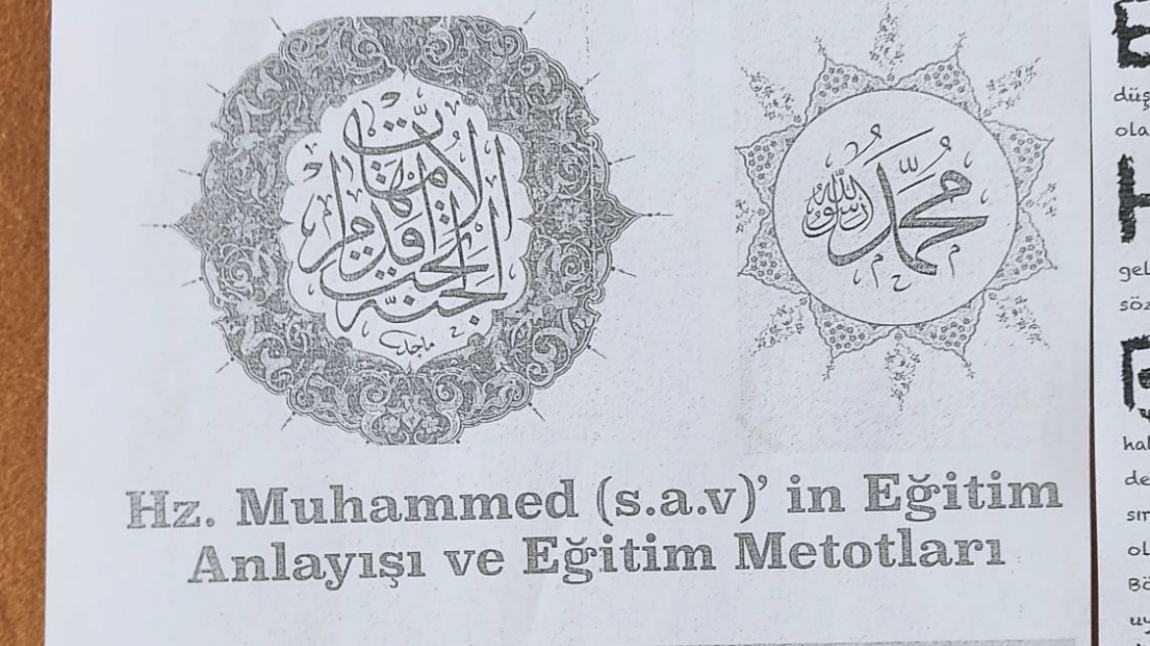 Hz. Muhammed(s.a.v)’in Eğitim Anlayışı ve Metotları Konulu Makale Taraması yapıldı.